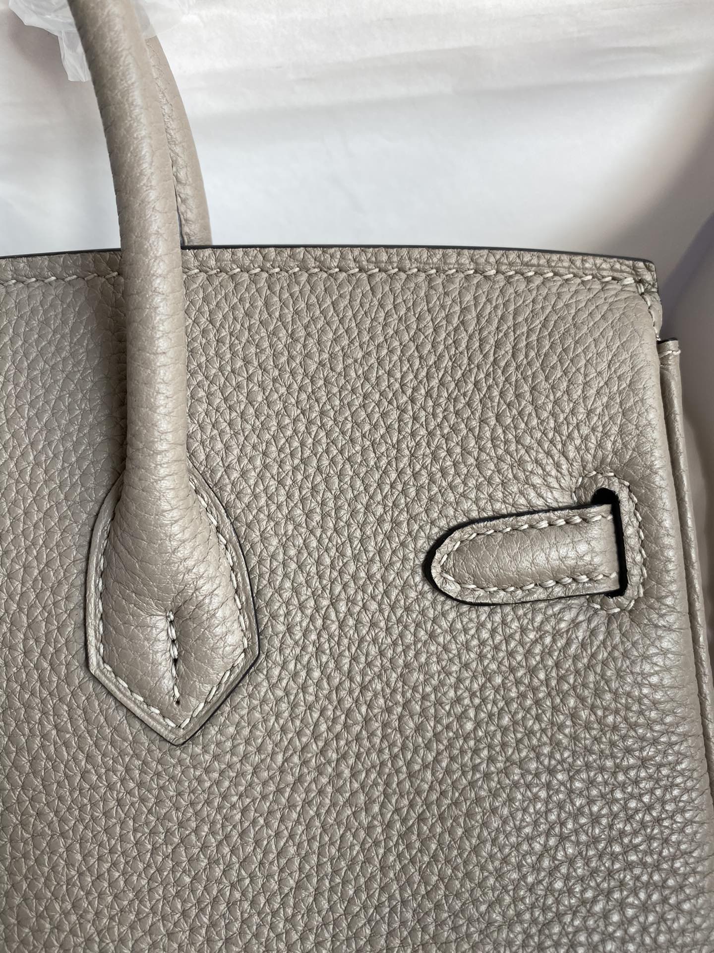 Hermes Birkin 25CM Togo Leather Handbag Gris Asphalte